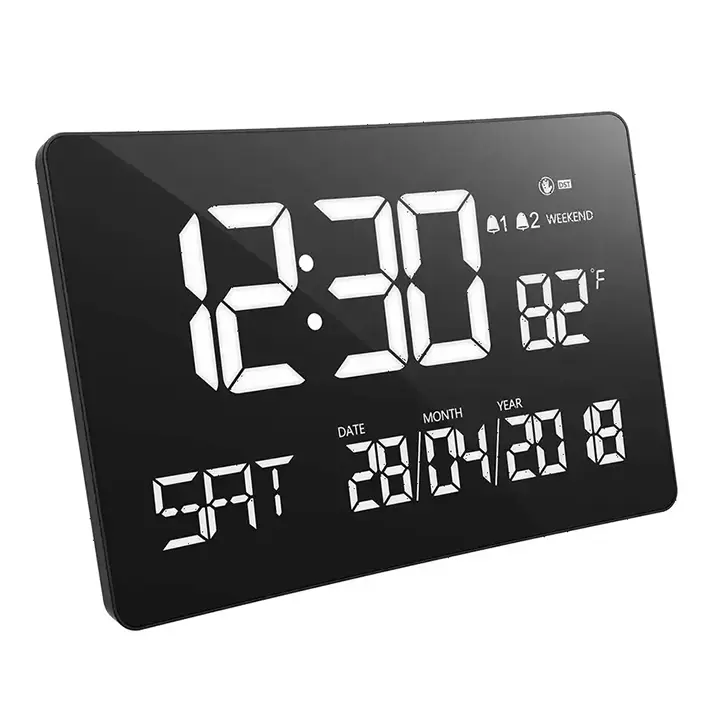 11 inch LED-bureau- en wandklok met gebogen scherm